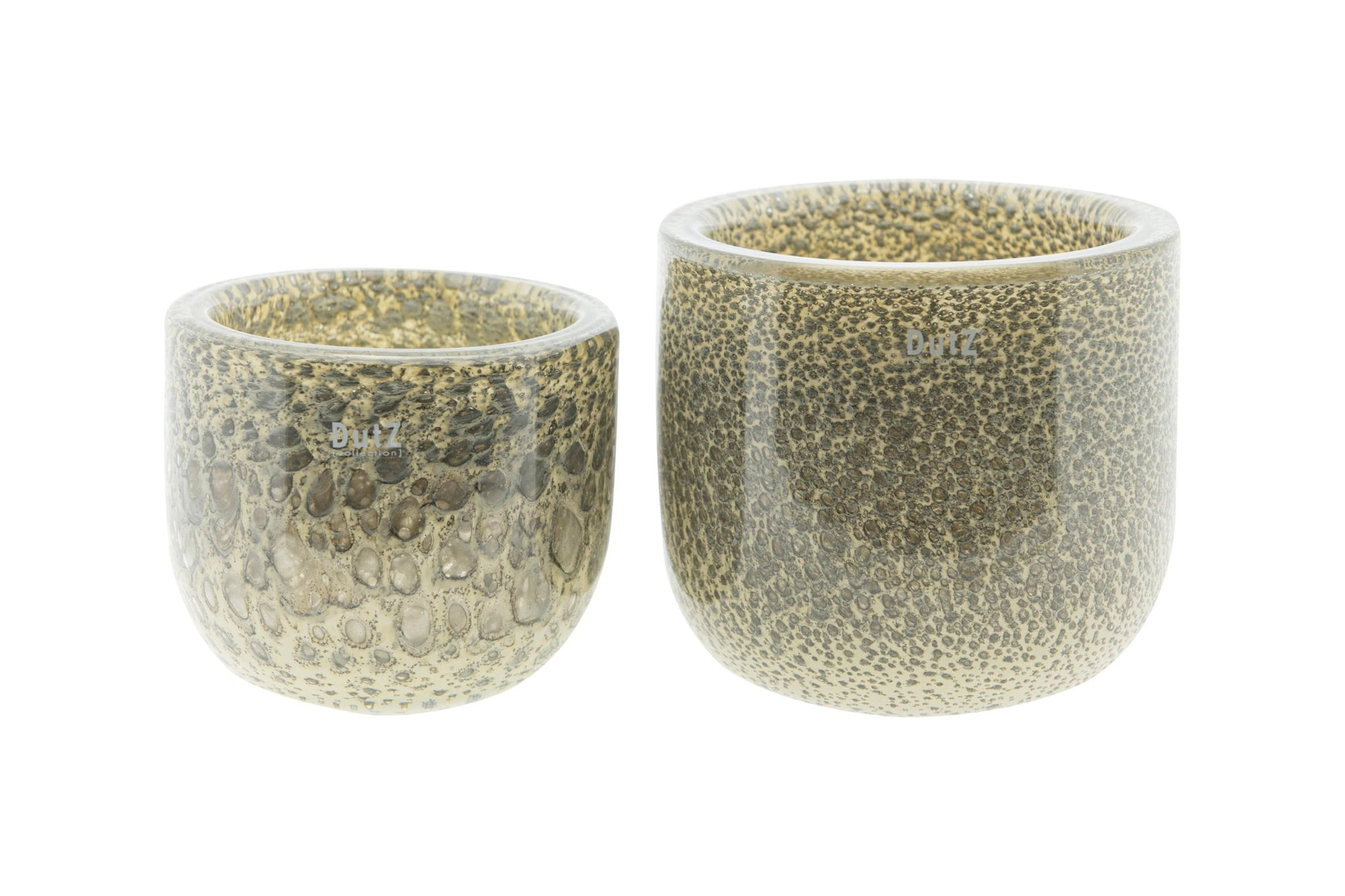 Set of two decorative Bowl THICK Glass in textured finish for modern home decor