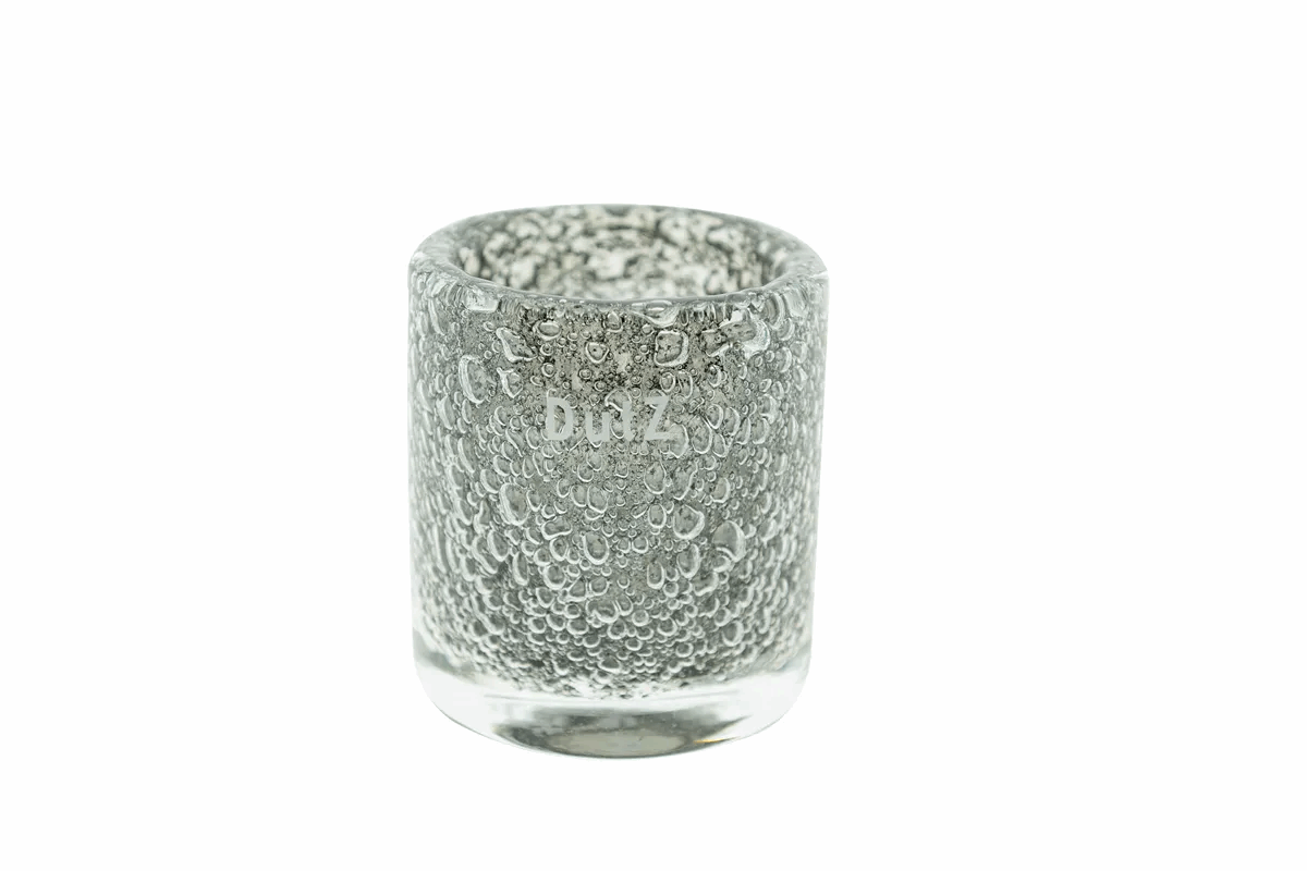 Lowlands Design textured glass candleholder with bubble pattern for decorative candle display