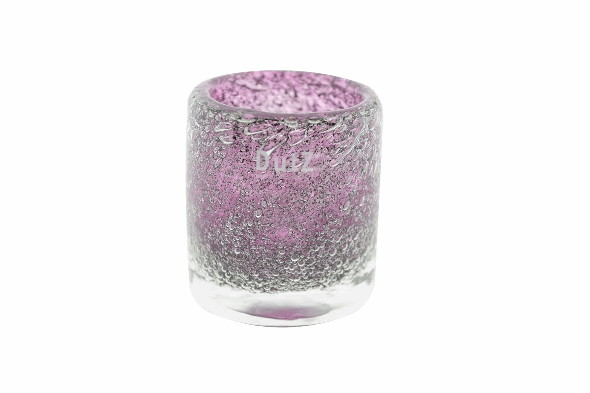 Lowlands Design purple glass candleholder with textured bubble design for decorative lighting