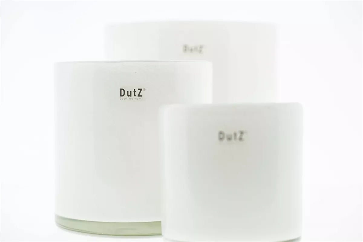 Lowlands Design white DutZ branded cylinder set featuring three clean, minimalist decorative cylinders