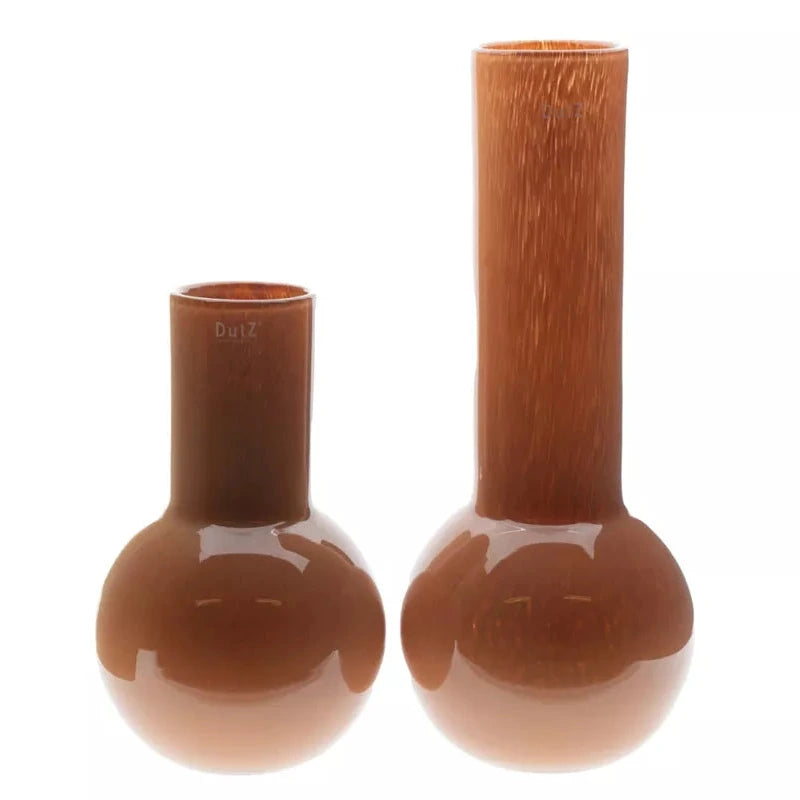 Lowlands Design brown flowervase glass set, includes small and tall vases for elegant floral displays