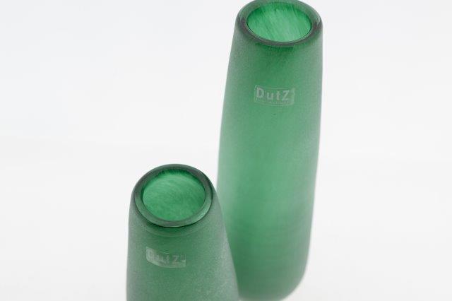 Lowlands Design frosted glass flower vase in green, available in two sizes for stylish home decor
