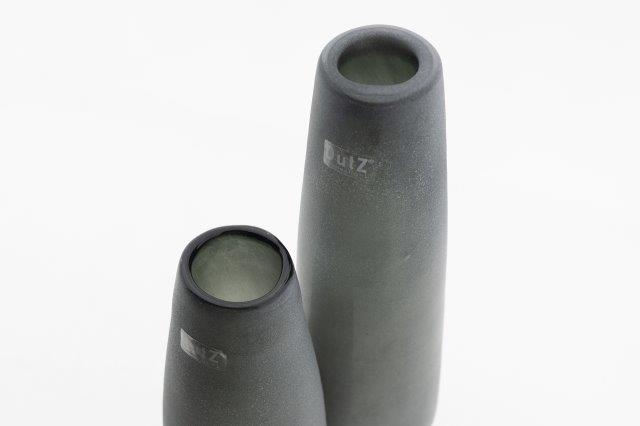 Lowlands Design frosted glass flower vase, grey, set of two, modern design for elegant decor