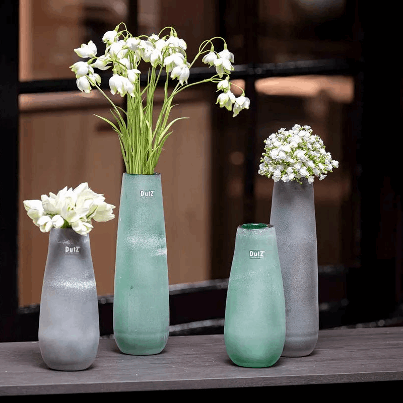 Lowlands Design frosted glass flower vase in various sizes and colours, perfect for floral displays