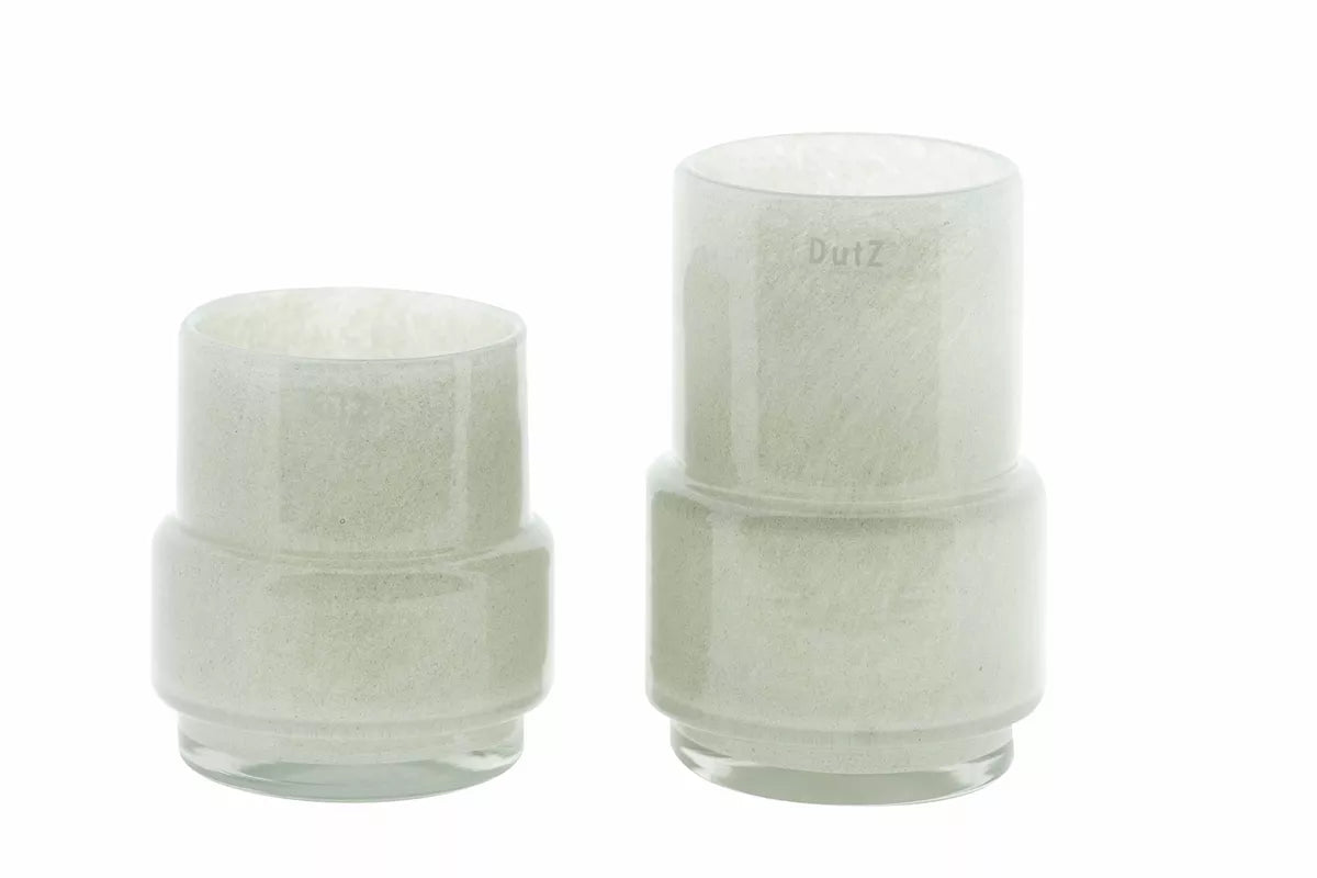 Lowlands Design glass light grey vase plant pot set featuring two stylish and modern designs