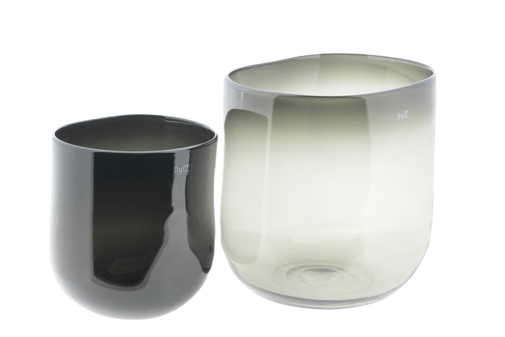Lowlands Design glass oval vase set in black and grey for modern home decor