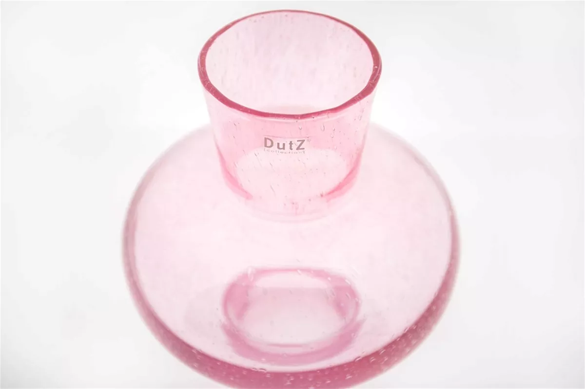 Handmade pink Glass Posy Vase with a unique shape for displaying flowers elegantly