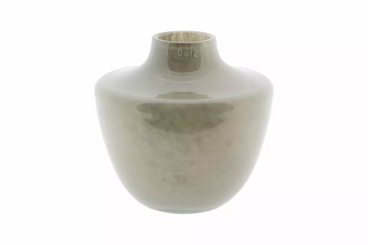 Lowlands Design glass vase brown, 12cm in height, elegant curved shape for modern decor