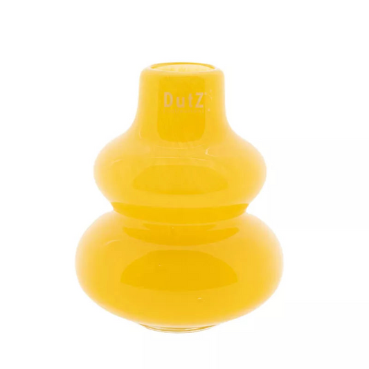 Lowlands Design bright yellow glossy handmade dutz vase double gourd shape for modern home styling