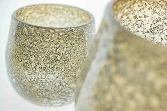 Lowlands Design decorative hurricane candleholder with textured glass finish for elegant home lighting