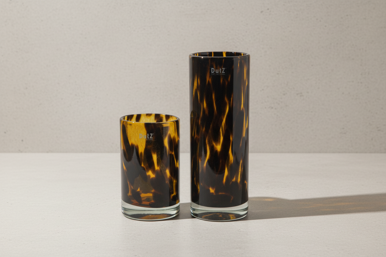 Glass CYLINDER 4 Vase - LEOPARD BROWN Colour by DutZ