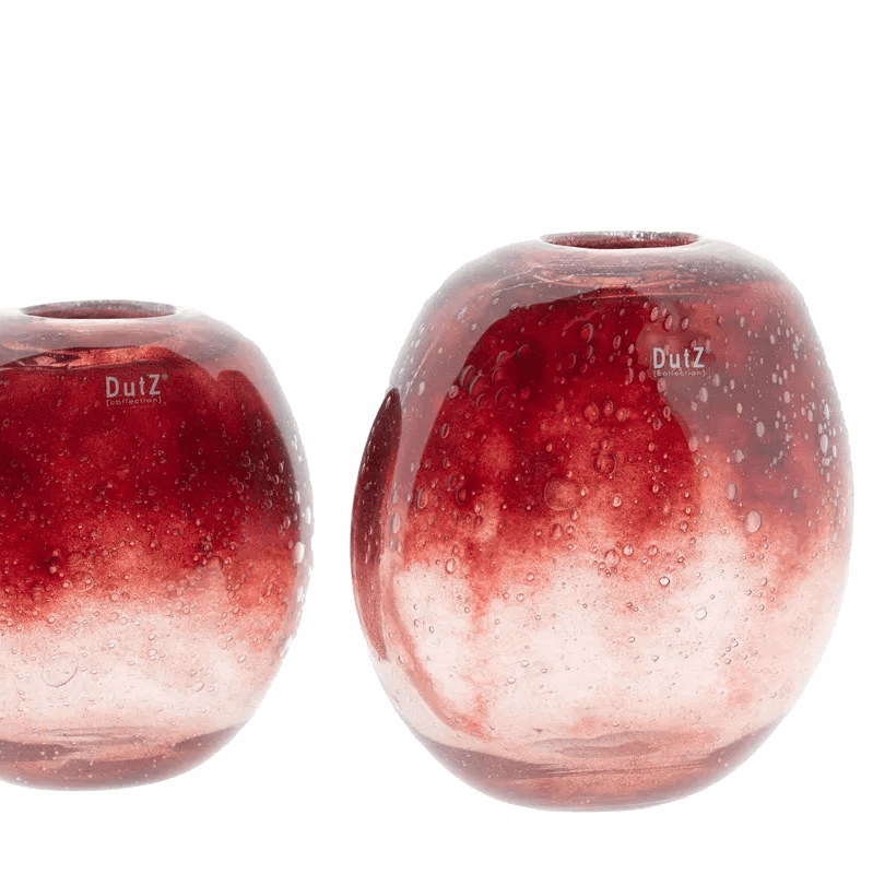 Red gradient design vase decor by Lowlands Design with bubble texture and rounded shape