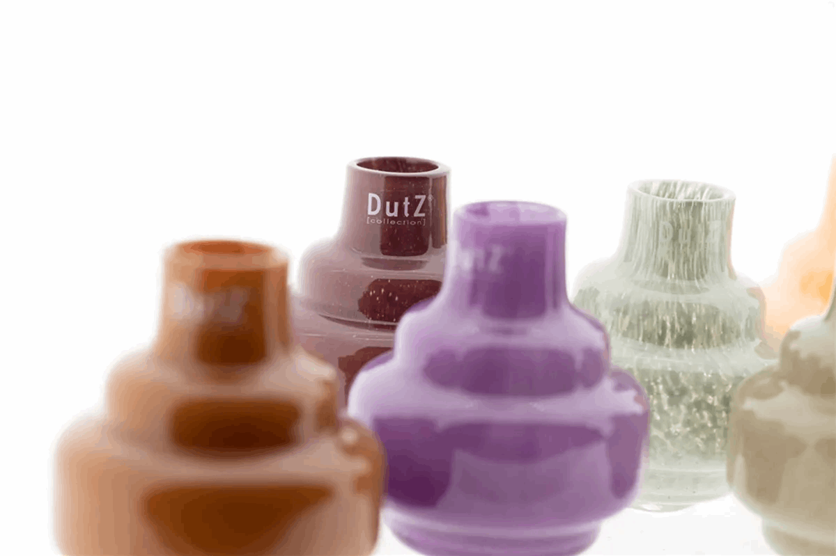 Lowlands Design vase small collection with colorful glossy ceramic vases in various shapes and sizes