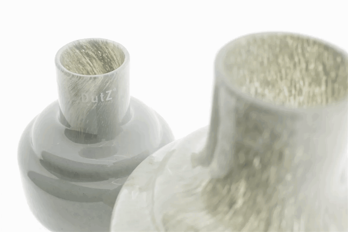 Lowlands Design modern gray ceramic vase small with smooth glossy finish and rounded shape