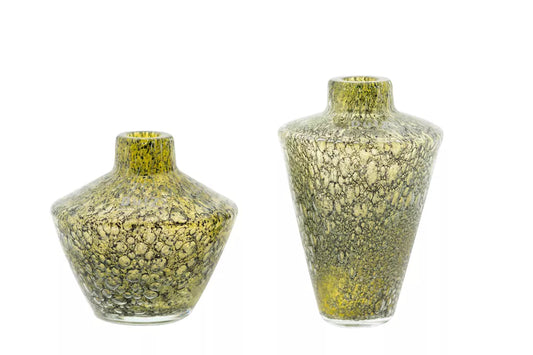 Lowlands Design glass diffuser vase in textured yellow glass, perfect for floral arrangements