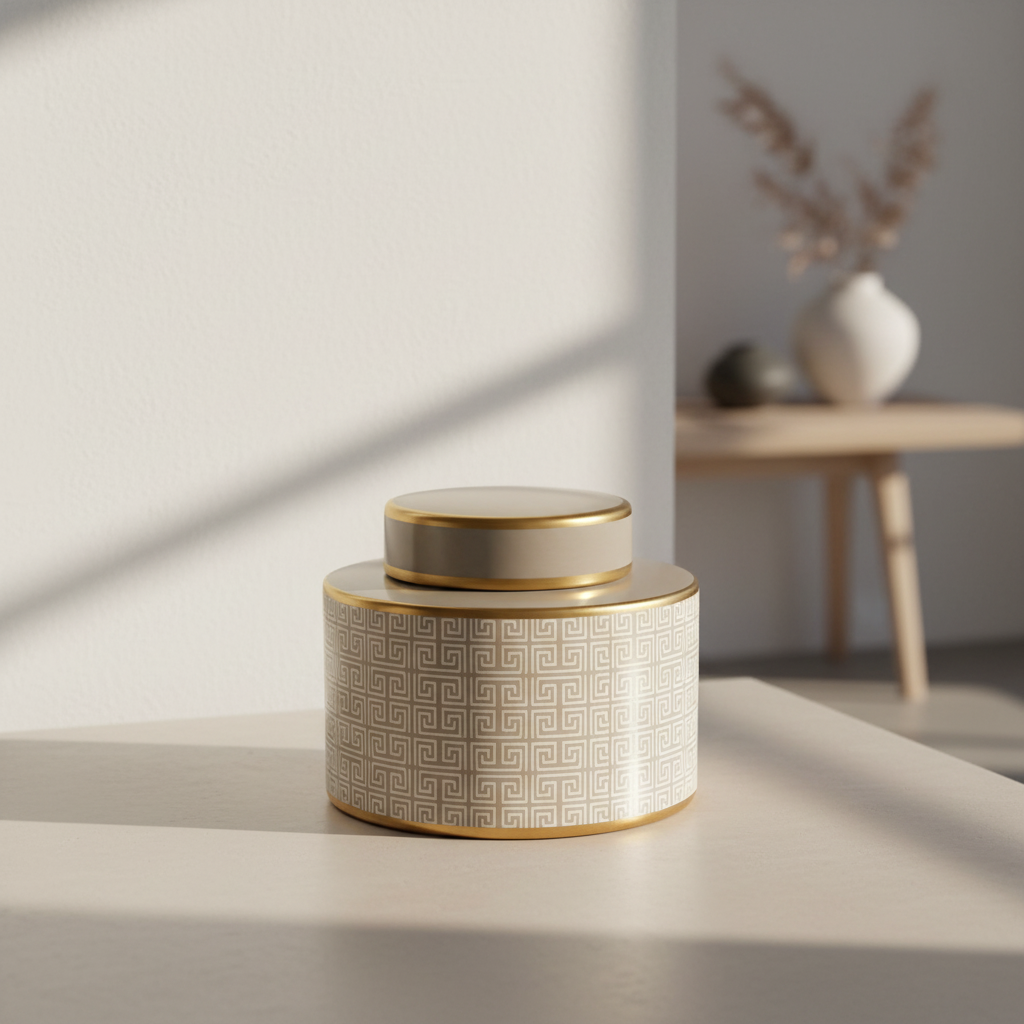 Ginger Jar Pot Bronkhorst - 17x20x20cm - Beige Gold Porcelain