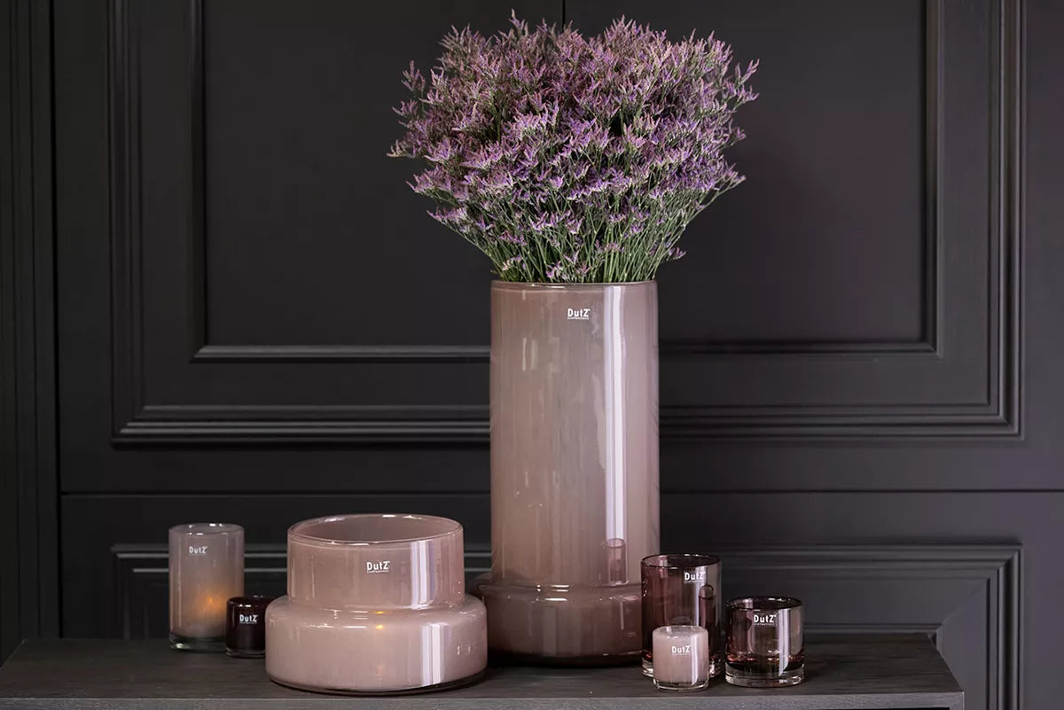 Lowlands Design large glass vase in purple, elegantly holding lavender flowers, perfect for home decor