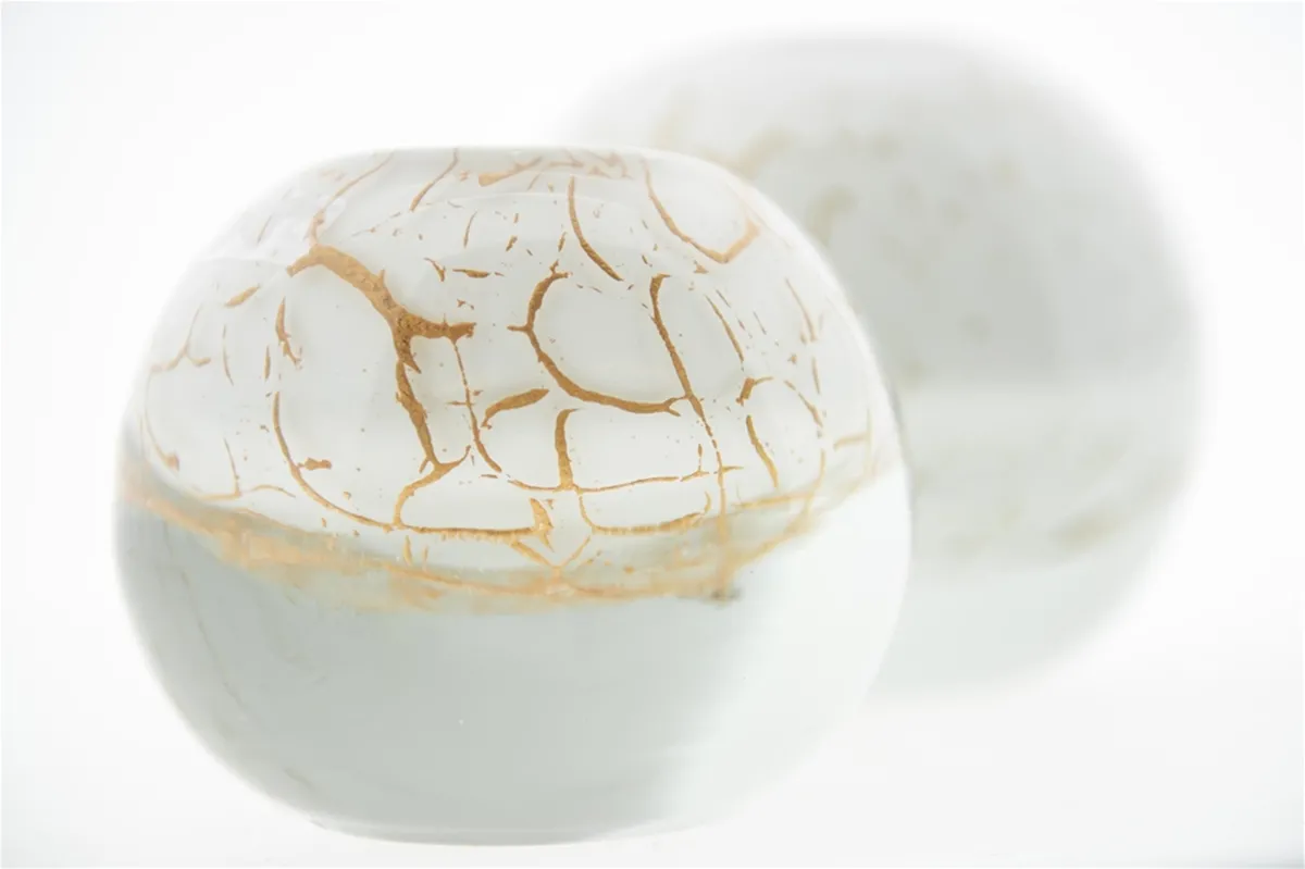 Elegant Lowlands Design glass luxury vase with a unique cracked pattern for stylish home decor