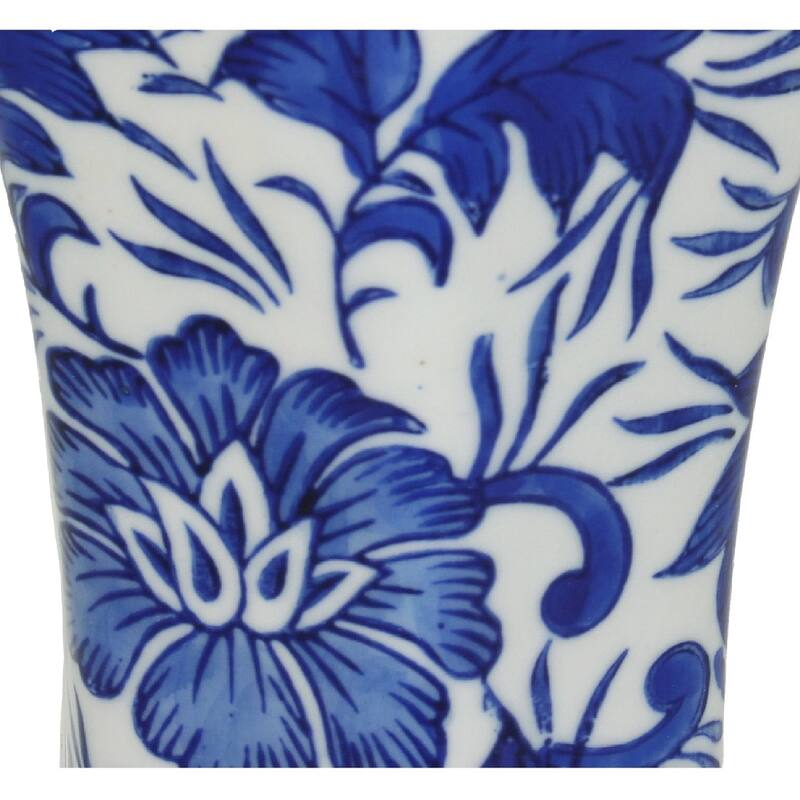 Lowlands Design Porcelain ceramic Vase with intricate blue floral patterns, perfect for home decor