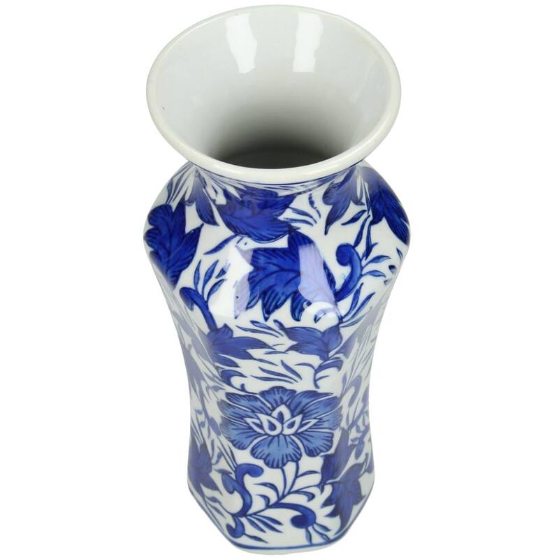Lowlands Design Porcelain ceramic Vase with intricate blue floral patterns for elegant decor