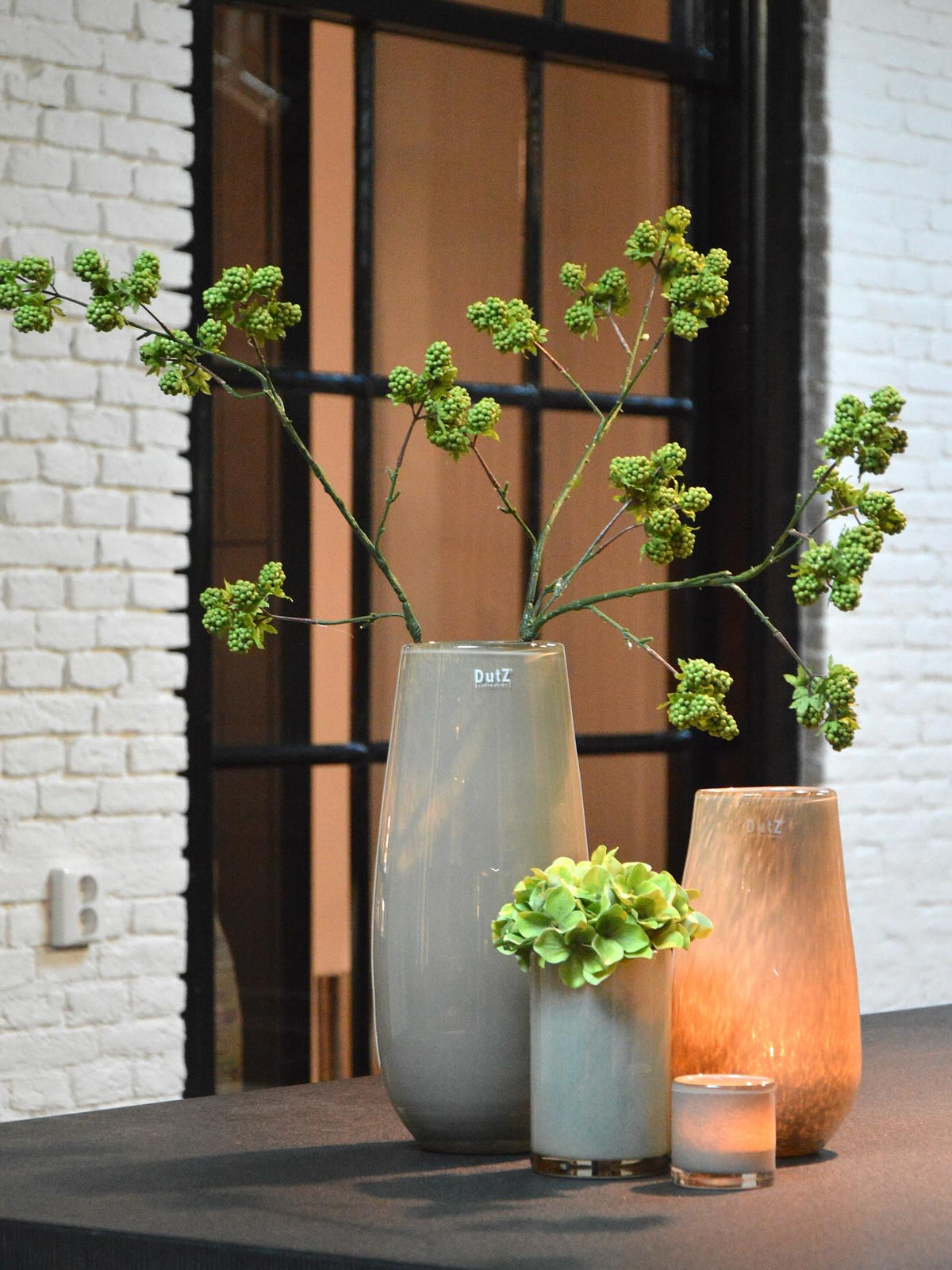 VASE ROBERT Taupe Glass Vase by DutZ – Elegant Design – Lowlands Design