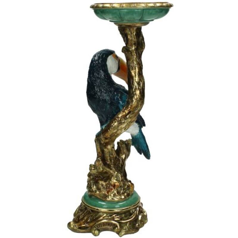 Vintage Style Toucan Candleholder - H30x13x10cm - Polyresin