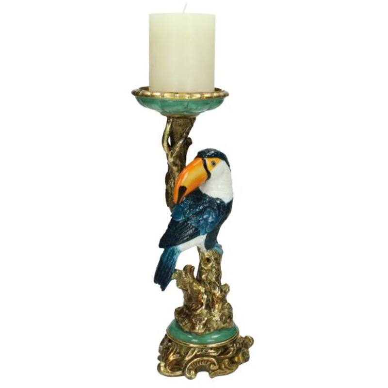 Vintage Style Toucan Candleholder - H30x13x10cm - Polyresin